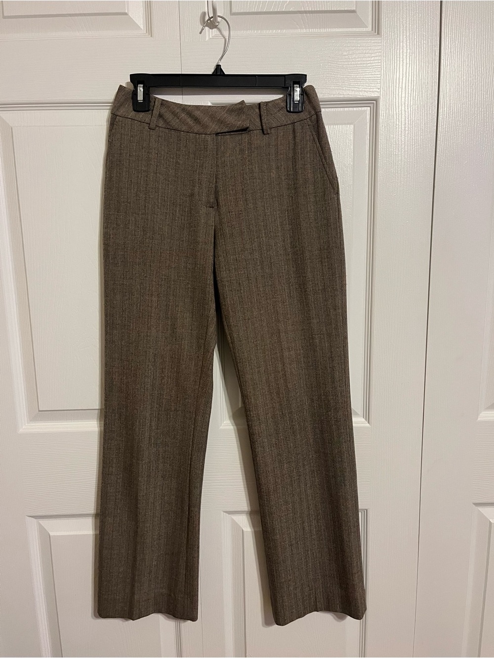 Worthington Taupe Brown Pinstripe Dress Trousers